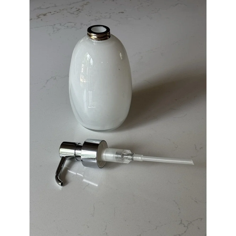 NWOB Labrazel Bianca Italian Hand Blown Glass Pump Soap Dispenser